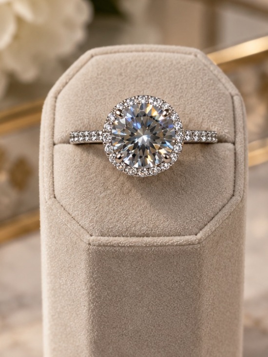 Neiman Marcus Jewelry - 14K 2ct Pavé Halo Ring